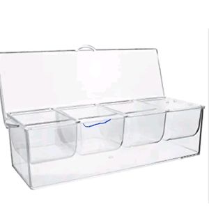 Condiments Tray with stainless steel fork and spoon